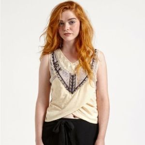 Free People Sahara Wrap Beaded Crop Top